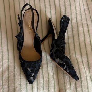 Dior Elegant Black Patterned Heels